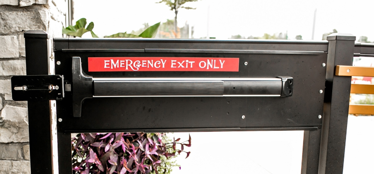 emergency push bar installation in Naperville, Illinois