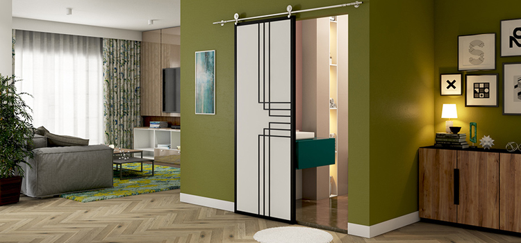 sliding bathroom door installation in Warrenville